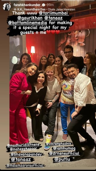Ed Sheeran, Farah Khan Kunder
