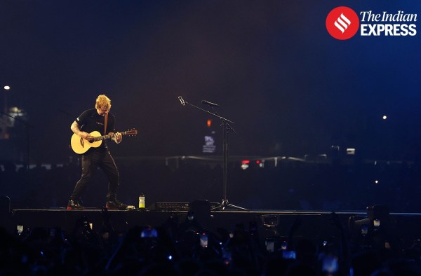 Ed Sheeran performs at the Mumbai concert 