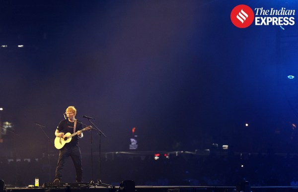 Ed Sheeran performs at the Mumbai concert 