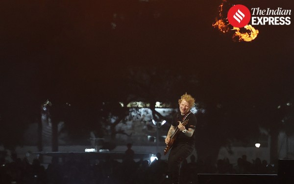Ed Sheeran performs at the Mumbai concert 