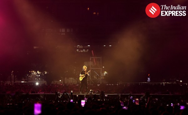 Ed Sheeran performs at the Mumbai concert 