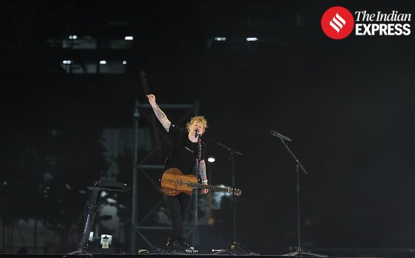 Ed Sheeran performs at the Mumbai concert 