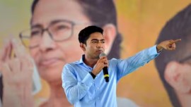 Abhishek Banerjee, protest against Sukanta Majumdar, bengal funds stopped, Mamata Banerjee, bengal cm injury, bengal illegal underconstruction building collapse, indian express news