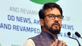 I&B Minister Anurag Thakur at the National Media Centre in New Delhi, Wednesday. ANI