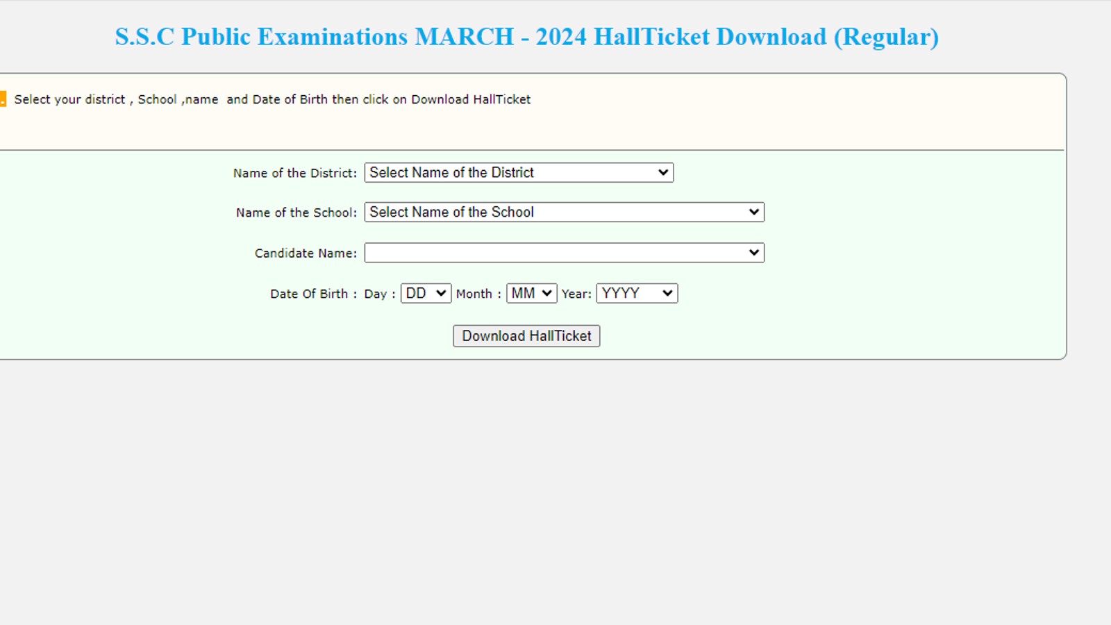 The AP SSC hall ticket 2024 link is active at bse.ap.gov.in