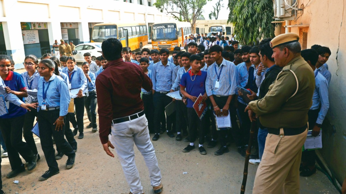 Nuh, Chandrawati Senior Secondary School, nuh mass cheating charge, Indian express news, current affairs