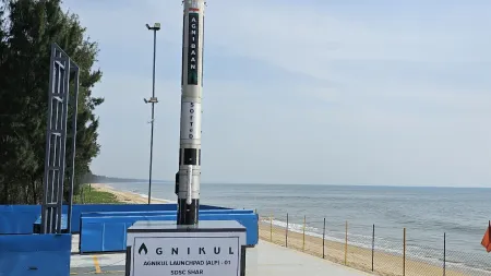 Agnibaan SOrTeD by AgniKul Cosmos is a 3D-printed suborbital rocket. (X/@AgnikulCosmos)