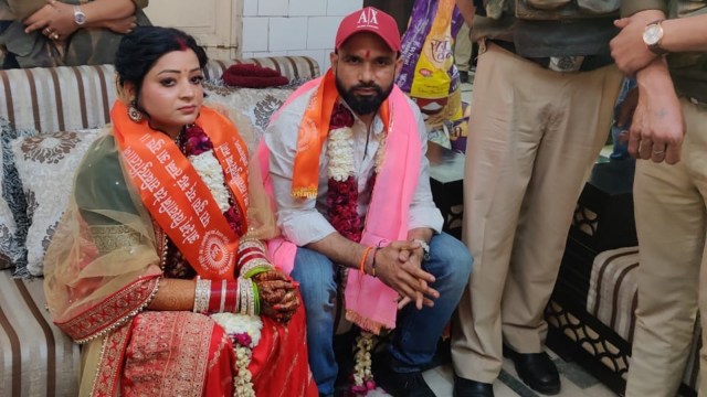 Gangster Yogesh Tunda wedding, delhi gangster tied knot, Tundas wedding at Arya Samaj Mandir, delhi second gangster wedding, jathedi Minz wedding, indian express news