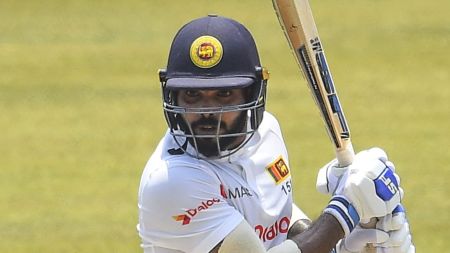 Wanindu Hasaranga in action for Sri Lanka. (ICC)