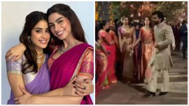 Janhvi Kapoor and Khushi Kapoor were spotted with rumoured boyfriends Shikhar Pahariya and Vedang Raina at Ambani pre-wedding bash.