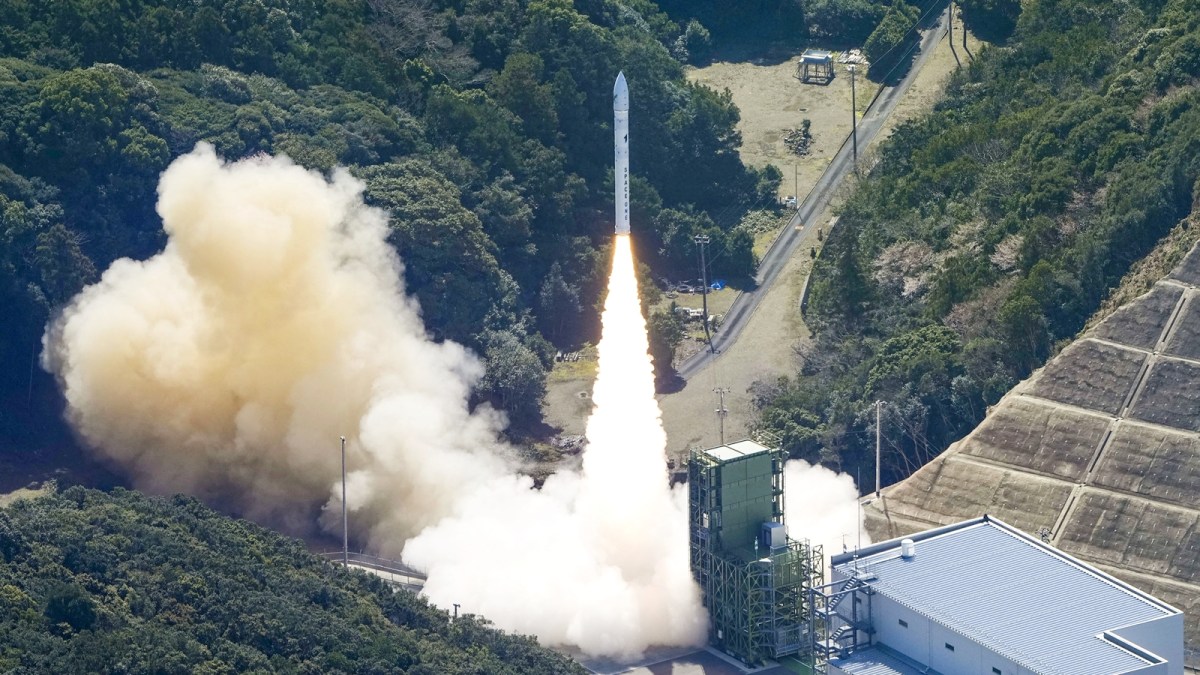 Japan's Space One's small, solid-fueled Kairos rocket lifts off before it explodes, shortly after the launch at Space One's launching pad on the tip of Kii peninsula in Kushimoto town, Wakayama prefecture, Japan March 13, 2024, in this photo taken by Kyodo. Mandatory credit Kyodo via REUTERS ATTENTION EDITORS - THIS IMAGE WAS PROVIDED BY A THIRD PARTY. MANDATORY CREDIT. JAPAN OUT. NO COMMERCIAL OR EDITORIAL SALES IN JAPAN