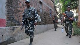 Police patrolling in Naxalite area