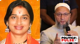 AIMIM chief Asaduddin Owaisi, Kompella Madhavi Latha , political pulse, indian express