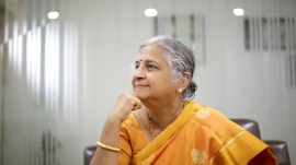 Infosys foundation chairperson Sudha Murthy. (Express photo by Oinam Anand)