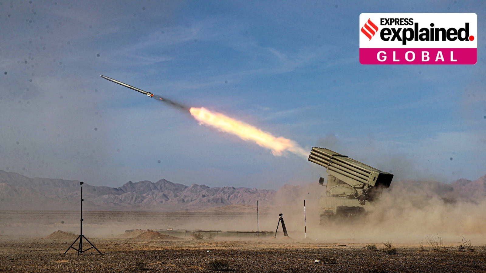 A missile is launched during a military exercise in Isfahan, Iran, October 28, 2023.