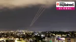 An anti-missile system operates after Iran launched drones and missiles towards Israel, as seen from Ashkelon, Israel on April 14, 2024.