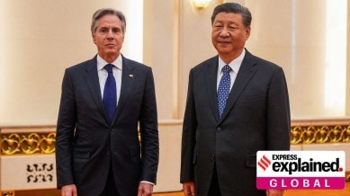 U.S. Secretary of State Antony Blinken meets with Chinese President Xi Jinping at the Great Hall of the People, in Beijing, China, April 26, 2024.