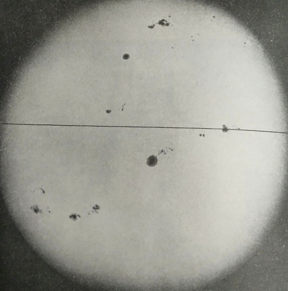 Photograph of the Sun taken in white light on April 2, 1958. 