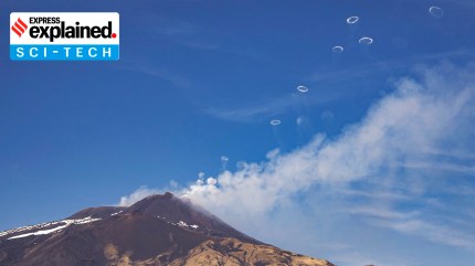 Why is a volcano blowing 'smoke rings' in the sky?