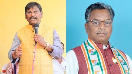 Khunti Lok Sabha Constituency: Arjun Munda, BJP (Left) _ Kai Charan Munda, INC (Right) (Credits_ X: @MundaArjun/@WarisRaza94)