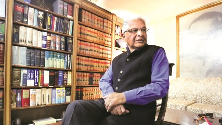 Former Law minister Ashwani Kumar at his residence