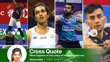 (L-R) Satwiksairaj Rankireddy and Chirag Shetty, PV Sindhu, HS Prannoy and Lakshya Sen (Express File)