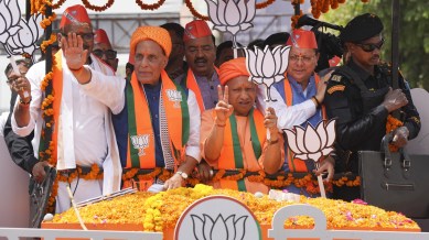 Rajnath files nomination from Lucknow amid show of strength