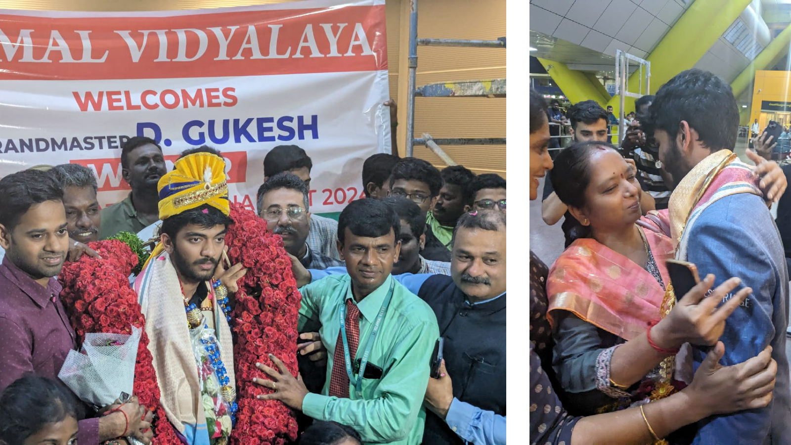 How Gukesh was welcomed at 3 am after Candidates: 80 school kids, posse of cameramen, officials and an emotional mother thumbnail