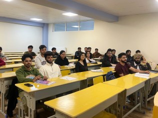 Some of the Indian medical students who transferred to Georgia from Ukraine.