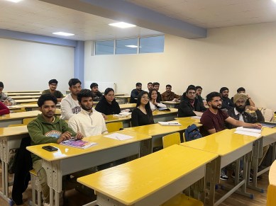 Some of the Indian medical students who transferred to Georgia from Ukraine.