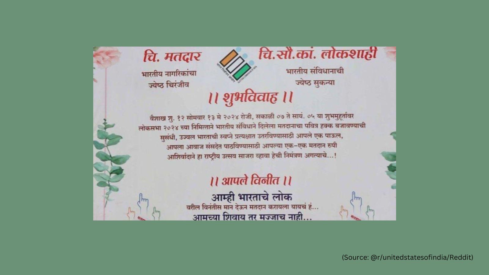 Lok Sabha Polls 2024: Wedding invitation card encouraging citizens to exercise voting rights goes viral | Trending News - The Indian Express