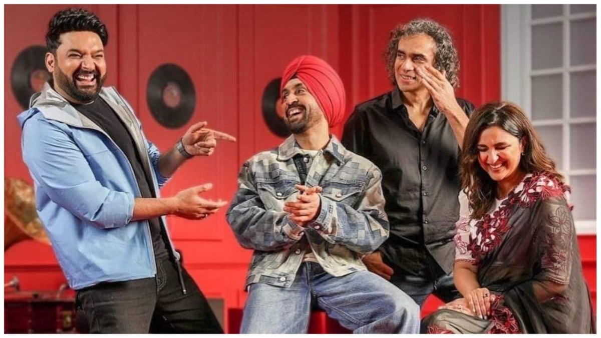 Imtiaz Ali, Diljit Dosanjh, and Parineeti Chopra promoted their latest flick Amar Singh Chamkila on The Great Indian Kapil Show.