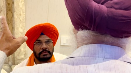 Cabinet minister and AAP’s Amritsar candidate Kuldeep Singh Dhaliwal made a camera shut as he was uncomfortable with the demand. (Special Arrangement)