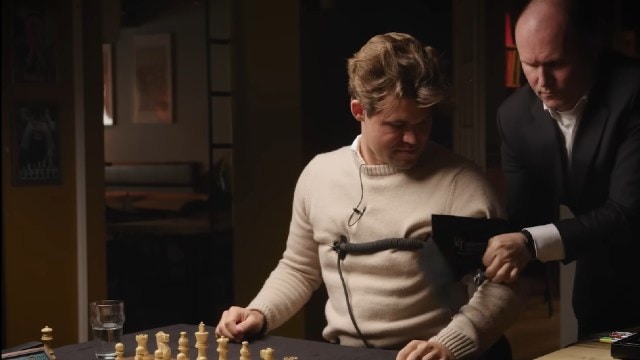 Magnus Carlsen recently took a lie detector test and also played chess simultaneously. (PHOTO: Screengrab courtesy Chess dot com)