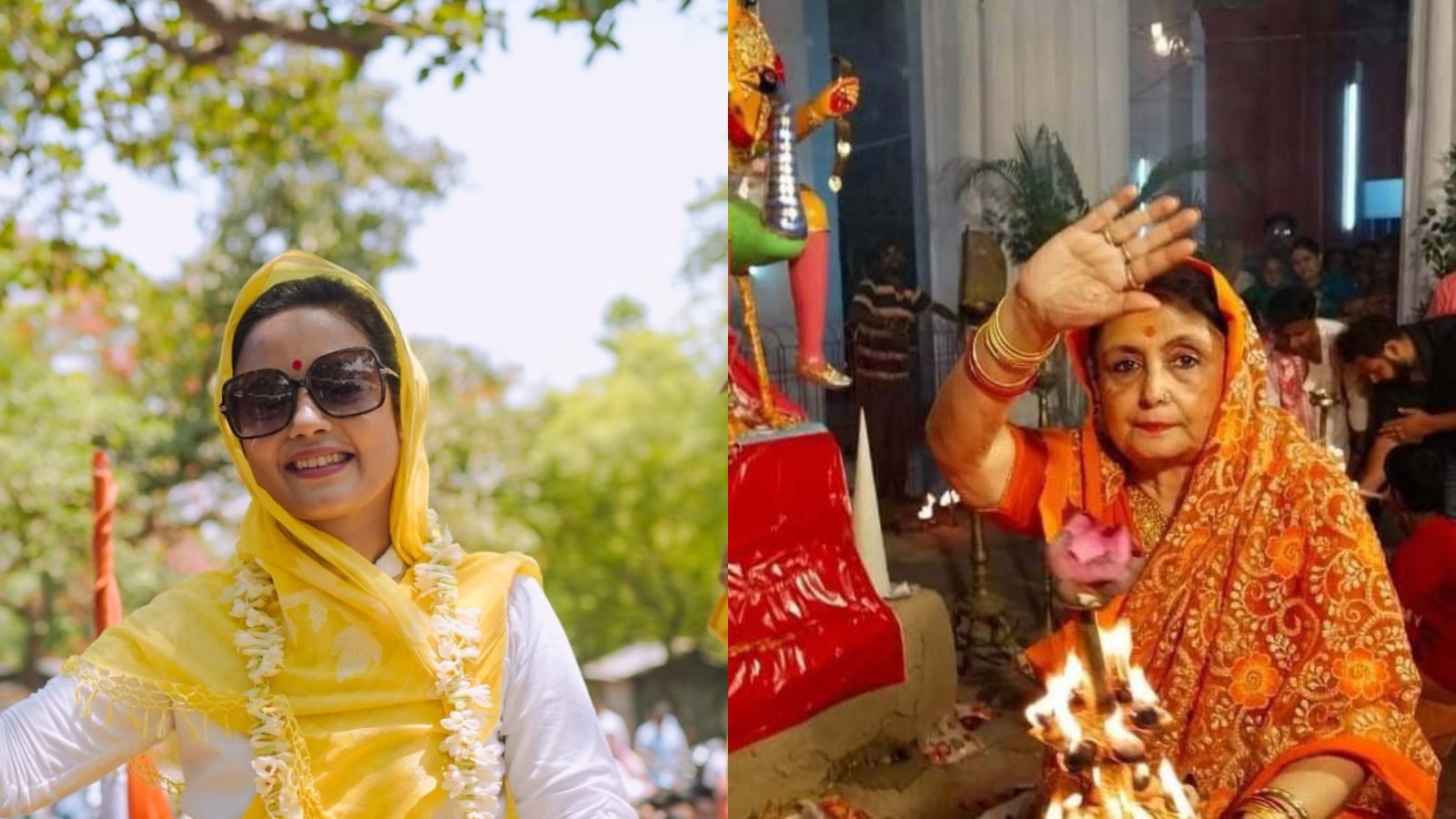 Mahua Moitra, TMC (Left)_ Amrita Roy, BJP (Right)