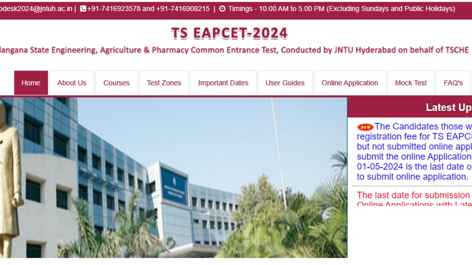 TS EAMCET 2024 Hall Ticket Updates Telangana EAPCET admit card