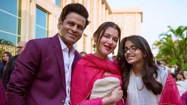 Manoj Bajpayee with wife Shabana Raza and daughter Ava Nayla. (Photo: Instagram/bajpayee.manoj)