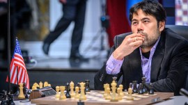 LIMITED USED IMAGE of Hikaru Nakamura at the Candidates chess tournament in Toronto. (PHOTO: Michal Walusza via FIDE to be used only for Candidates 2024)