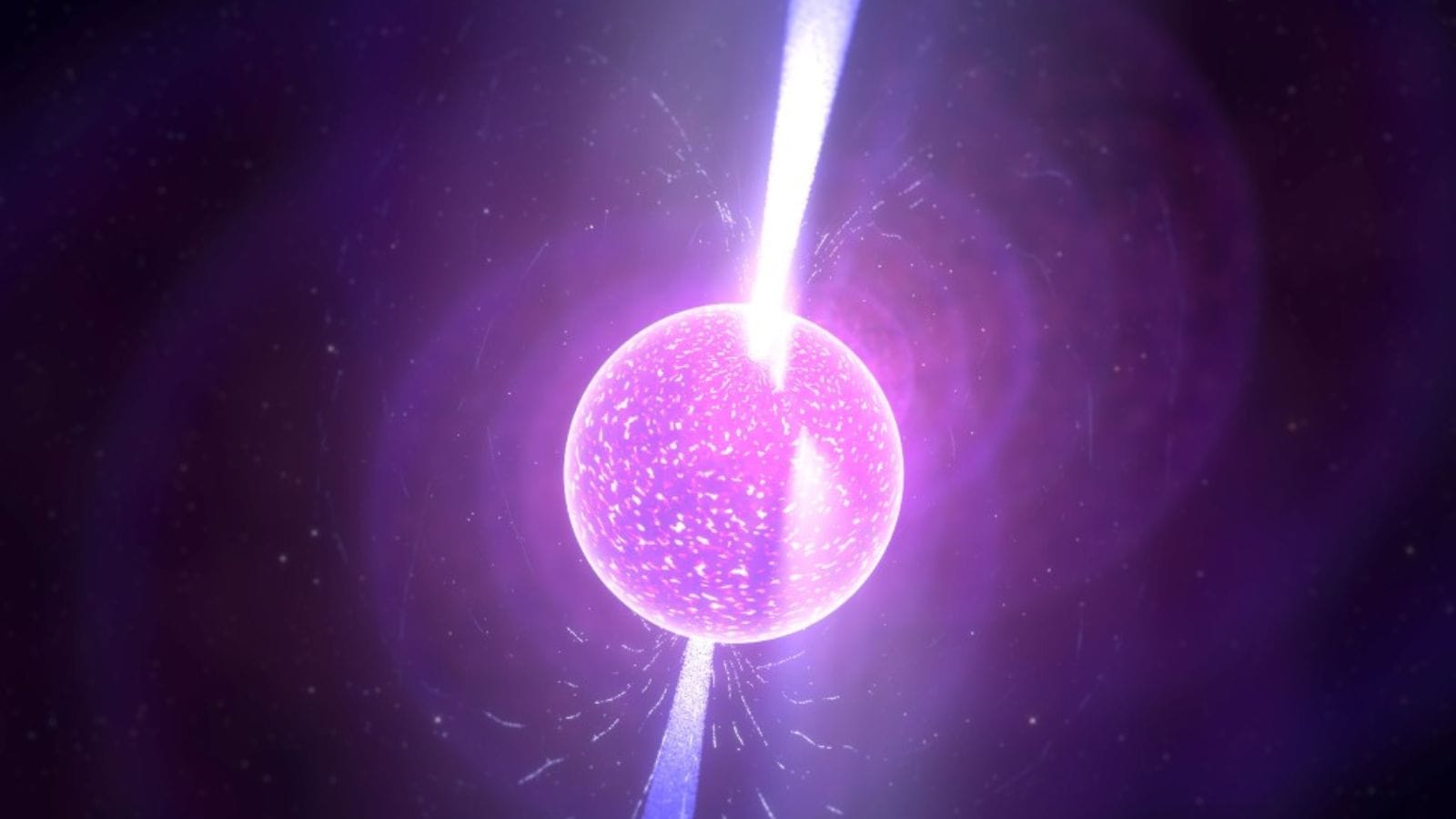 Illustration of a neutron star. (Northwestern university, Kevin Gill)