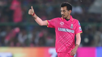 Yuzvendra Chahal in action for RR vs RCB on Saturday.