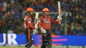 Travis Head and Abhishek Sharma in action SRH for RCB in Bengaluru. (BCCI)