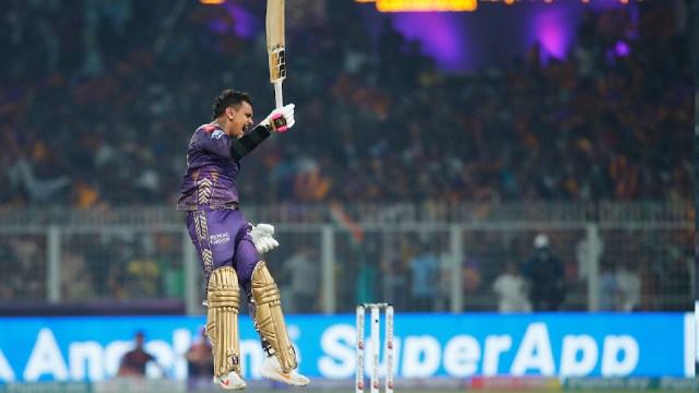 unil Narine smashed his maiden T20 century for KKR vs RR in Kolkata on Tuesday. (Sportzpics)