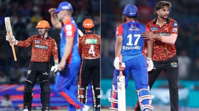 Head-Abhishek's blistering start for SRH and Rishabh Pant's struggles were the key moments in Saturday's clash in Delhi. (Express photo by Praveen Khanna/Sportzpics)