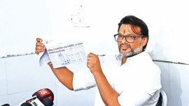 Ashok Gehlot’s former OSD Lokesh Sharma in Jaipur, Wednesday. Rohit Jain Paras