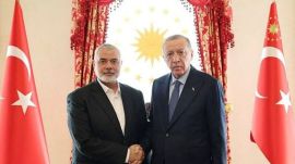 Turkish President Tayyip Erdogan , Hamas leader Ismail Haniyeh,