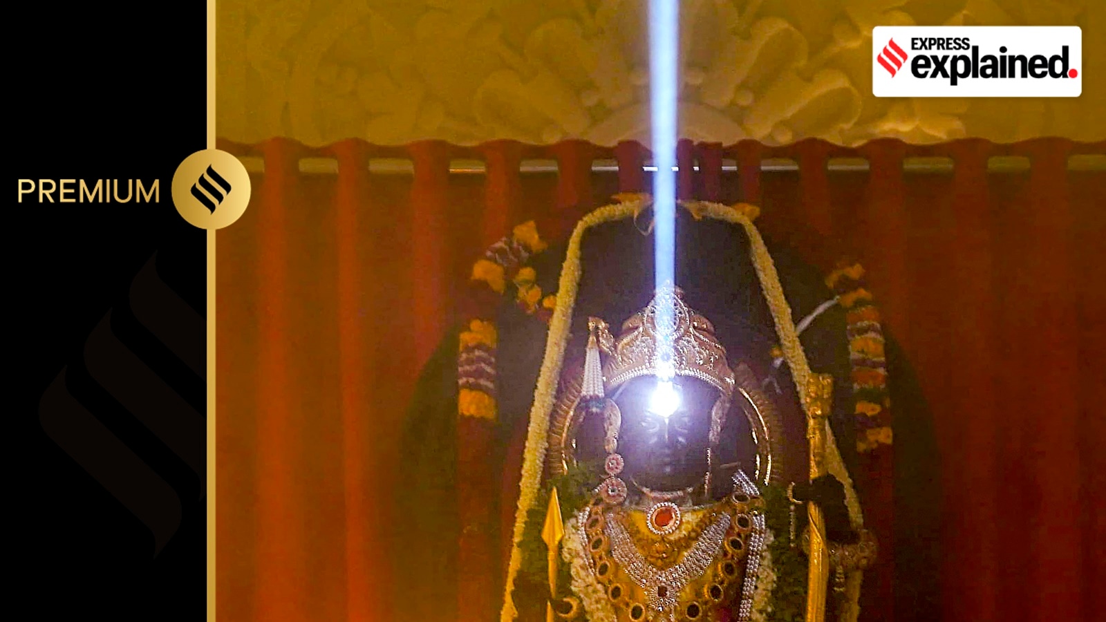Ritual of 'Surya Tilak' being performed on the idol of 'Ram Lalla' on the occasion of 'Ram Navami', at the Ram Temple in Ayodhya, Wednesday, April 17, 2024.