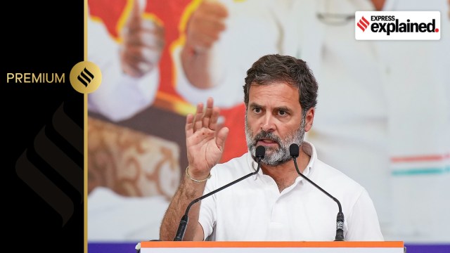 Congress leader Rahul Gandhi addresses an election campaign rally in Mandya constituency, on April 17, 2024.