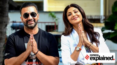 In this Tuesday, June 8, 2021 file photo, actor Shilpa Shetty with husband and businessman Raj Kundra, in Mumbai.