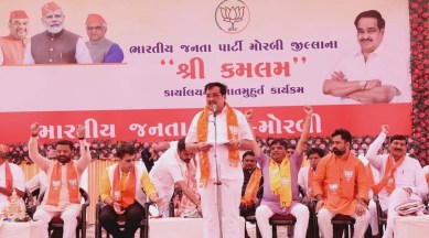 CR Paatil, Mukul Vasnik, 2024 Lok Sabha elections, Constitution, Gujarat BJP, BJP booth leaders, Gujarat Jamnagar BJP convention, indian express news