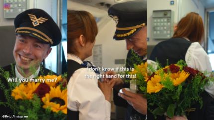 Sky-high proposal: Pilot proposes to stewardess girlfriend, video has netizens reaching for tissues